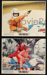 7x209 VIVA KNIEVEL 6 8x10 mini LCs 1977 Lauren Hutton, the greatest daredevil and his motorcycle!