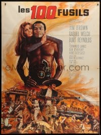 7y571 100 RIFLES French 1p 1969 different Jean Mascii art of Jim Brown & sexy Raquel Welch!