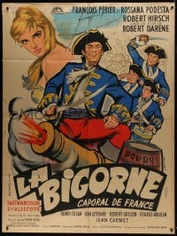 7y587 AMOROUS CORPORAL French 1p 1958 Georges Allard art of sexy Rossana Podesta & sailors, rare!