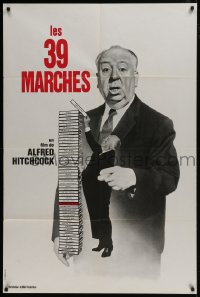 7y529 39 STEPS French 32x47 R1970s great huge image of Alfred Hitchcock stacking his own movies!