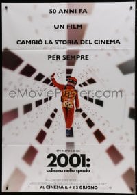 7y095 2001: A SPACE ODYSSEY advance Italian 1p R2018 Stanley Kubrick classic, cool different image!