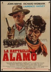 7y105 ALAMO Italian 1p R1971 Allesandro Biffignandi art of John Wayne & Richard Widmark!