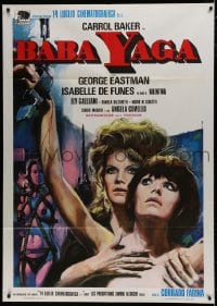 7y109 BABA YAGA Italian 1p 1973 Iaia art of witch Carroll Baker & sexy dominatrix, rare!