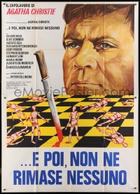 7y382 AND THEN THERE WERE NONE Italian 2p 1974 Spagnoli art of Oliver Reed over chessboard war!