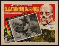 7y091 ABOMINABLE DR. PHIBES Mexican LC R1990s best image of monster Vincent Price & Virginia North!