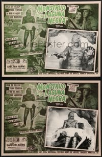 7y081 CREATURE FROM THE BLACK LAGOON 5 Mexican LCs R1990s great images of the monster in every scene!