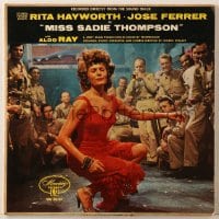 7y035 MISS SADIE THOMPSON 33 1/3 RPM soundtrack record 1953 music form Rita Hayworth's movie!