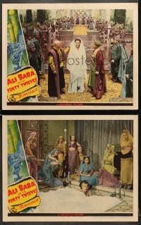 7z786 ALI BABA & THE FORTY THIEVES 2 LCs 1943 great images of Maria Montez, one naked in bathtub!