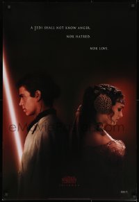 8a059 ATTACK OF THE CLONES style A teaser 1sh 2002 Star Wars, Christensen & Natalie Portman!