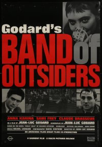 8a074 BAND OF OUTSIDERS 1sh R2001 Jean-Luc Godard's Bande a Part, Anna Karina, Claude Brasseur!