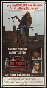 8b604 ACROSS 110th STREET int'l 3sh 1972 Anthony Quinn, Tony Franciosa, different image!