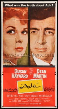 8b605 ADA 3sh 1961 super close portraits of Susan Hayward & Dean Martin, what was the truth?
