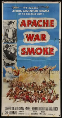 8b620 APACHE WAR SMOKE 3sh 1952 Gilbert Roland, Glenda Farrell, roaring West adventure!