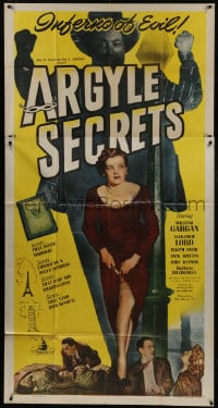 8b621 ARGYLE SECRETS 3sh 1948 film noir from world's most sinister best-seller, inferno of evil!
