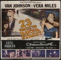 8b325 23 PACES TO BAKER STREET 6sh 1956 artwork of Van Johnson with phone & scared Vera Miles!