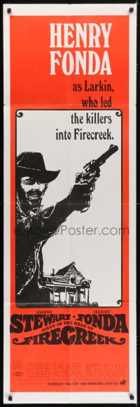 8b028 FIRECREEK door panel 1968 Henry Fonda as Larkin, who led the killers into Firecreek!