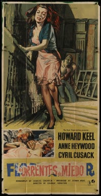 8b078 FLOODS OF FEAR English 3sh 1959 art of terrified Anne Heywood by Renato Fratini!