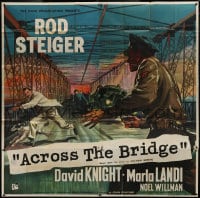 8b064 ACROSS THE BRIDGE English 6sh 1958 Rod Steiger in Graham Greene's great suspense story, rare!