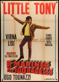 8b173 5 MARINES PER 100 RAGAZZE Italian 1p R1962 full-length image of pop singer Little Tony!