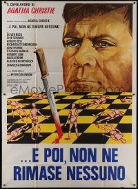 8b096 AND THEN THERE WERE NONE Italian 2p 1974 Spagnoli art of Oliver Reed over chessboard war!