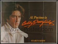 8b043 BOBBY DEERFIELD subway poster 1977 close up of F1 race car driver Al Pacino, rare!