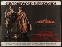 8b044 CITY HEAT subway poster 1984 art of Clint Eastwood & Burt Reynolds by Fennimore, rare!