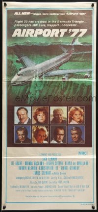8c777 AIRPORT '77 Aust daybill 1977 Lee Grant, Jack Lemmon, de Havilland, Bermuda Triangle crash art!