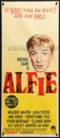 8c778 ALFIE Aust daybill 1966 British cad Michael Caine loves them and leaves them, ask any girl!