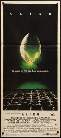 8c779 ALIEN Aust daybill 1979 Ridley Scott outer space sci-fi monster classic, cool egg image!