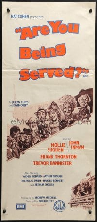 8c788 ARE YOU BEING SERVED Aust daybill 1977 Wendy Richard, Langford art from classic English TV!