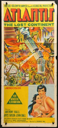 8c789 ATLANTIS THE LOST CONTINENT Aust daybill 1961 George Pal sci-fi, cool fantasy art by Smith!