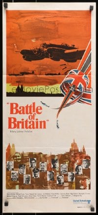 8c793 BATTLE OF BRITAIN Aust daybill 1969 all-star cast in historical World War II battle!