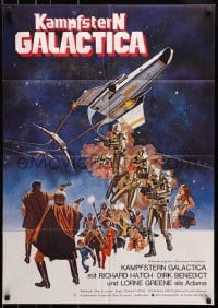 8c547 BATTLESTAR GALACTICA German 1978 great sci-fi art by Robert Tanenbaum!