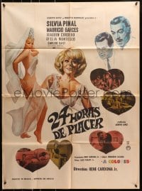 8c325 24 HORAS DE PLACER Mexican poster 1969 Rene Cardona Jr.'s 24 horas de placer!