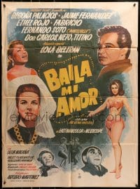 8c329 BAILA MI AMOR Mexican poster 1963 cool wacky and sexy artwork of top cast!