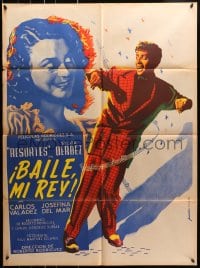 8c330 BAILE MI REY Mexican poster 1951 great art of Resortes serenading pretty girl by Juanino!
