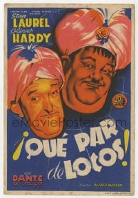 8c056 A-HAUNTING WE WILL GO Spanish herald 1943 different art of Laurel & Hardy by Soligo!