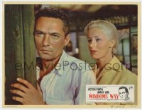 8d971 WINDOM'S WAY English LC 1958 great close up of worried Peter Finch & sexy blonde Mary Ure!