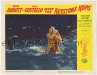 8d195 ABBOTT & COSTELLO MEET THE KEYSTONE KOPS LC #3 1955 wacky c/u of Lou on submarine periscope!