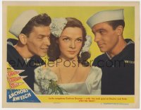 8d214 ANCHORS AWEIGH LC #3 1945 c/u of Kathryn Grayson between sailors Frank Sinatra & Gene Kelly!
