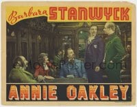 8d223 ANNIE OAKLEY LC 1935 Barbara Stanwyck, Preston Foster & Olsen as Buffalo Bill on train, rare!