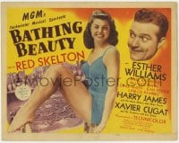 8d010 BATHING BEAUTY TC 1944 Red Skelton leers at sexy smiling Esther Williams in swimsuit!