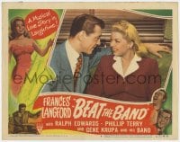 8d247 BEAT THE BAND LC #6 1947 close up of Philip Terry on couch with pretty Frances Langford!