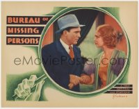 8d297 BUREAU OF MISSING PERSONS LC 1933 Pat O'Brien, Noel Francis, magnifying glass art, rare!
