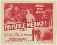8d029 CAPTAIN VIDEO: MASTER OF THE STRATOSPHERE chapter 8 TC 1951 Invisible Menace, sci-fi serial!