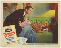 8d319 CHAMPAGNE FOR CAESAR LC #3 1950 Ronald Colman standing over Celeste Holm crying on couch!