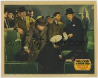 8d323 CHARLIE CHAN AT TREASURE ISLAND LC 1939 Sidney Toler & Victor Sen Yung w/crowd by dead body!