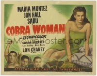 8d032 COBRA WOMAN TC 1944 Jon Hall, sexy Maria Montez, plus Sabu & intense Lon Chaney!