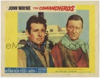 8d337 COMANCHEROS LC #2 1961 c/u of John Wayne & Stuart Whitman, directed by Michael Curtiz!