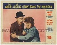 8d338 COMIN' ROUND THE MOUNTAIN LC #7 1951 c/u of Bud Abbott & Lou Costello in coonskin cap!